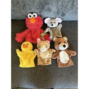 Lot Of 5 Assorted Soft‎ Animal Hand Puppets Dog